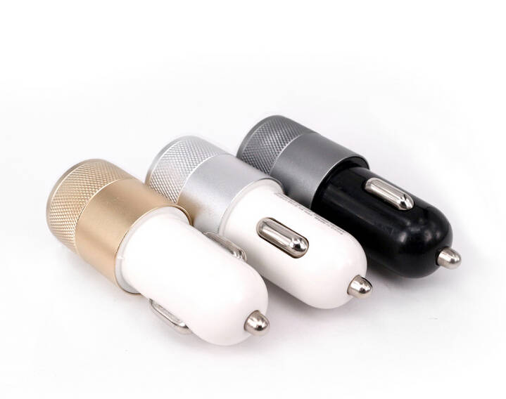Metalowa ładowarka samochodowa x2 USB